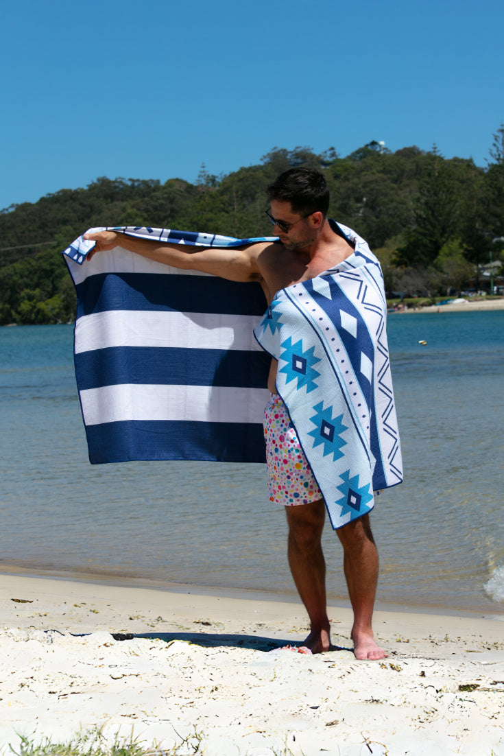 Boho Blue Beach Towel-Cheeky Winx