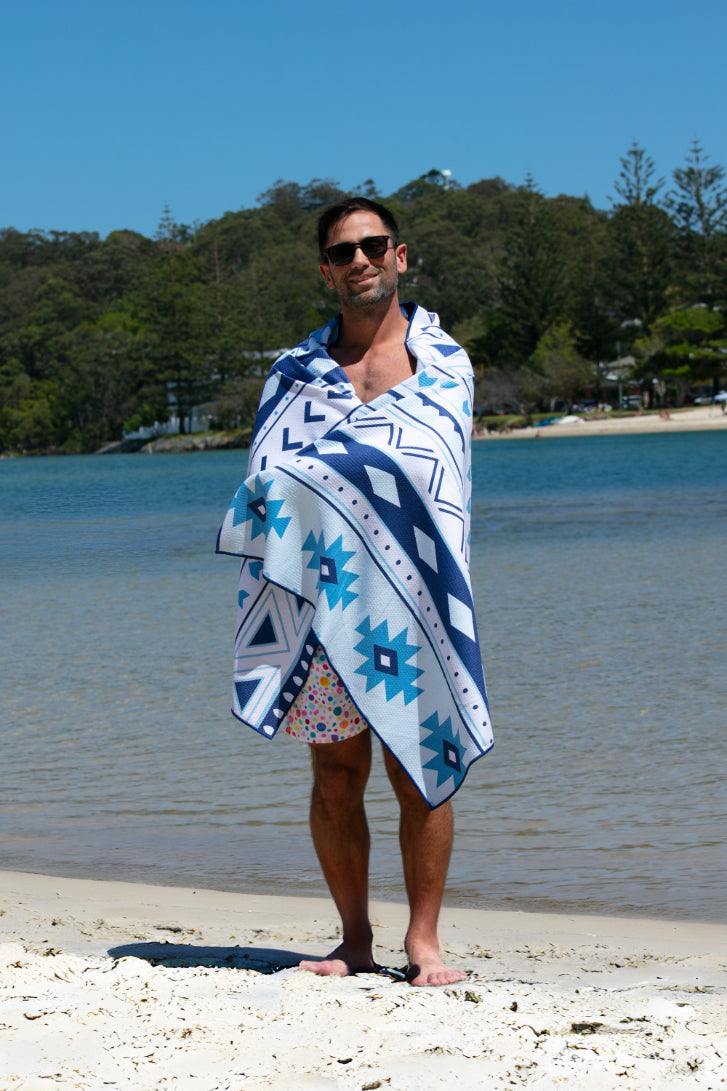 Boho Blue Beach Towel-Cheeky Winx