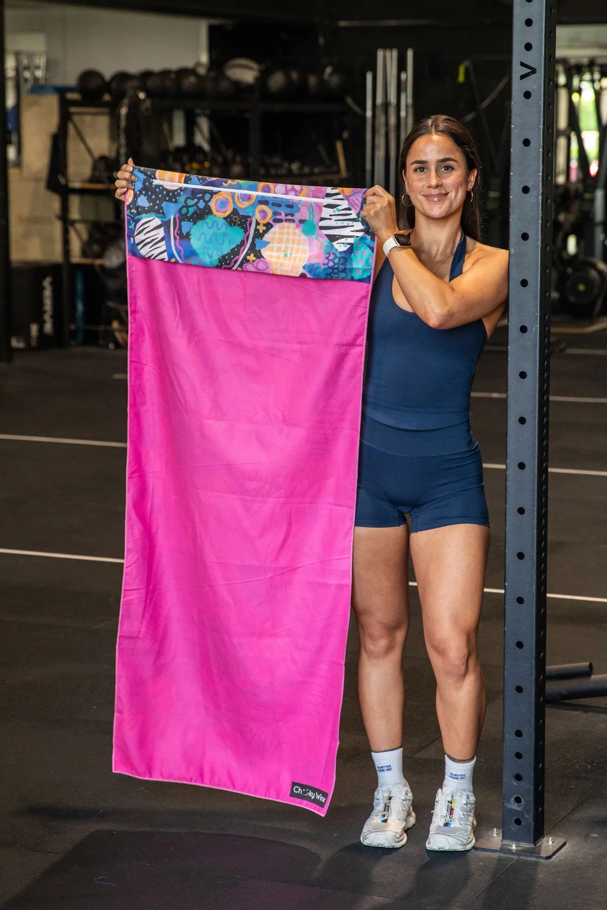 Fantasia X Deb McNaughton hooded gym towel 140x60cm with zip pocket in hood by Cheeky Winx Australia