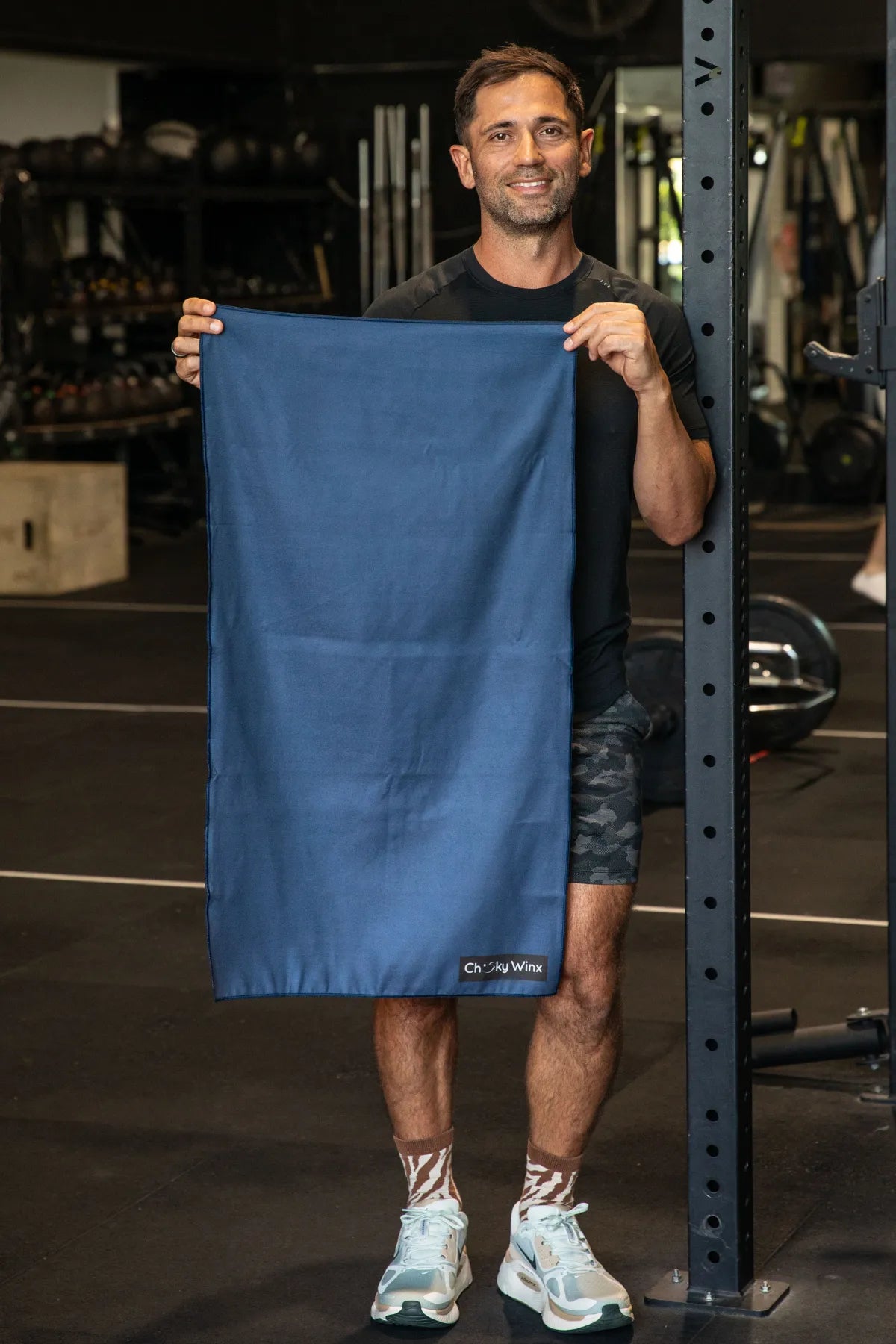 Striped Navy Gym Towel - PRE ORDER EARLY SEP