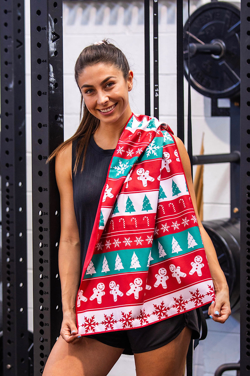Green Christmas Gym Towel-Cheeky Winx