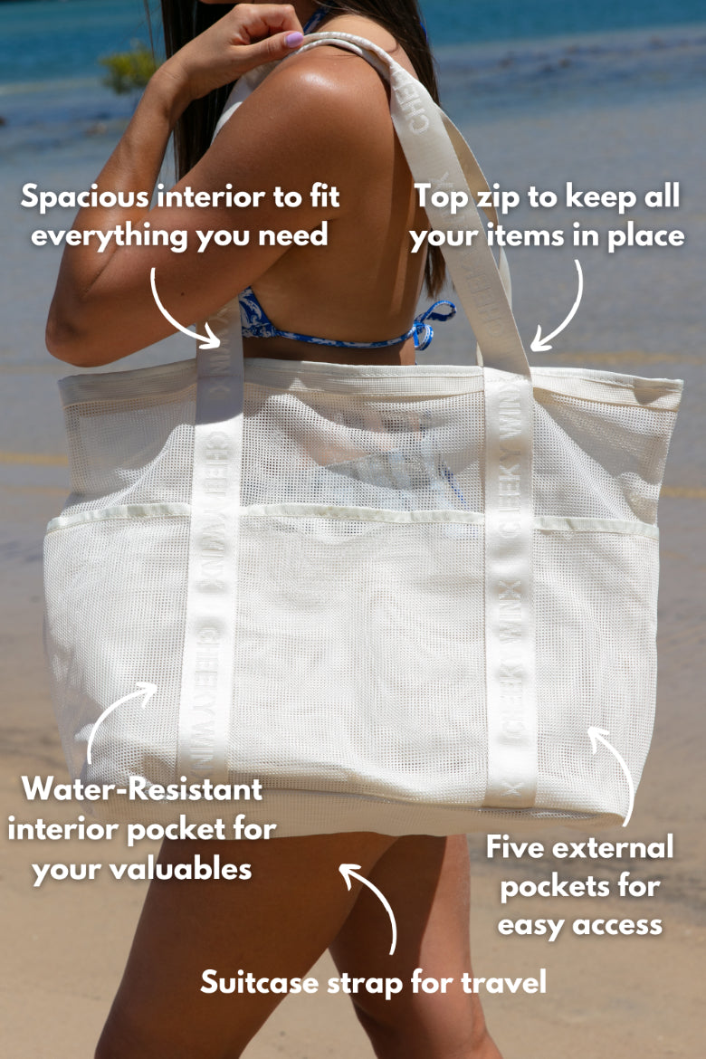 Pearl Mesh Beach Bag-Cheeky Winx