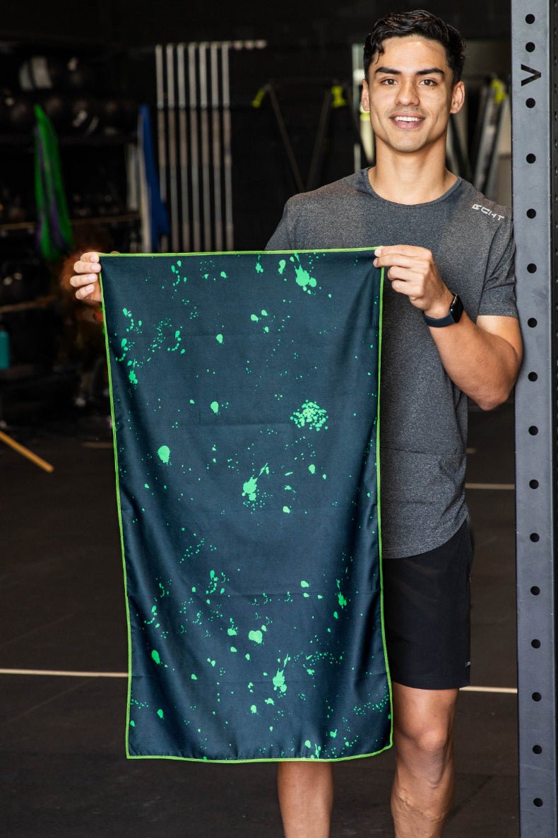 Green Paint Splatter Gym Towel - Cheeky Winx
