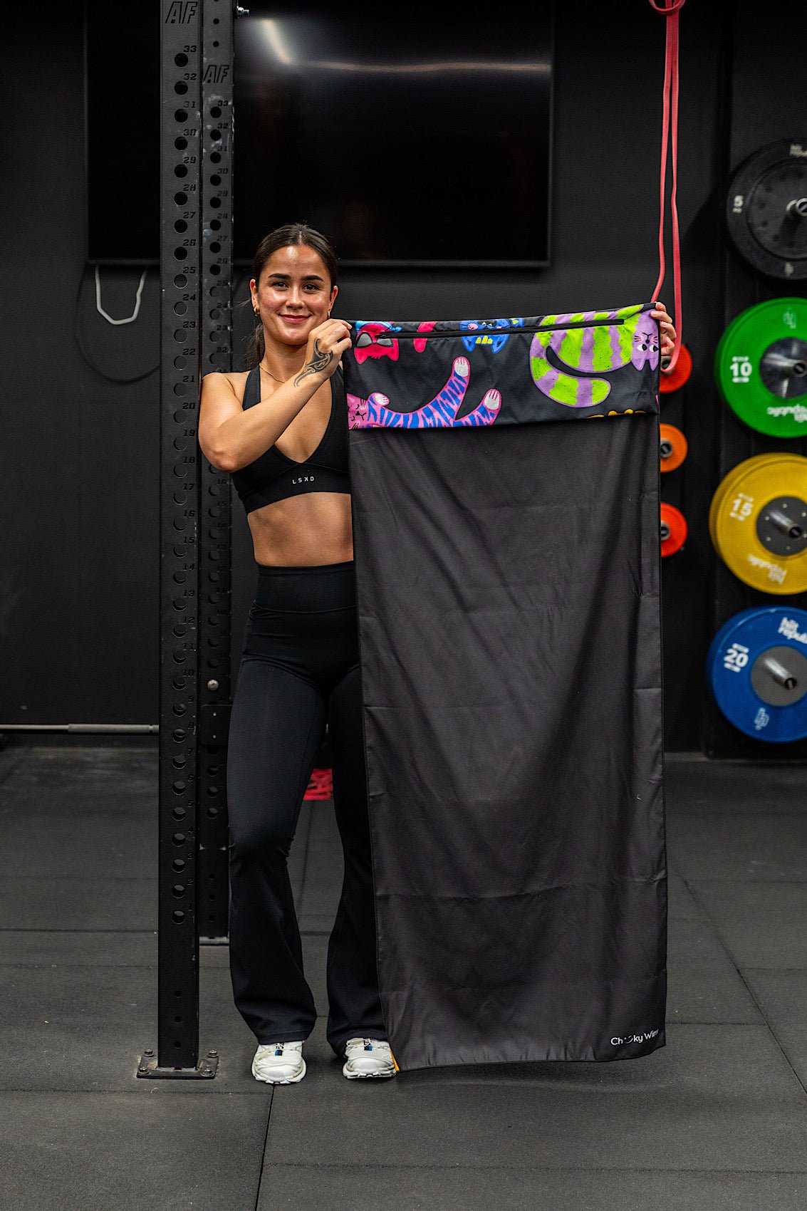 Hooded Neon Cats X Teggun Gym Towel - Cheeky Winx