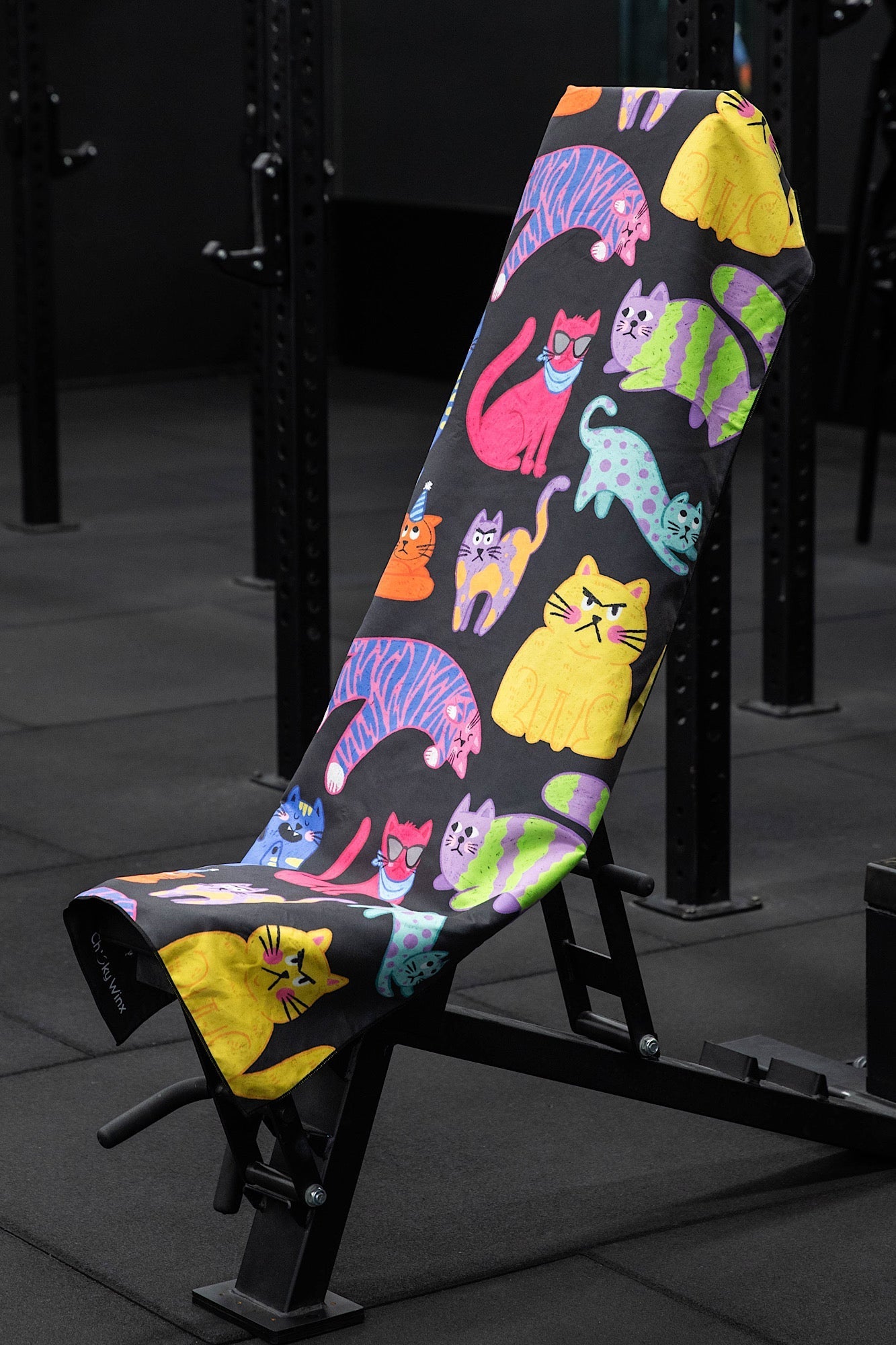 Hooded Neon Cats X Teggun Gym Towel - Cheeky Winx