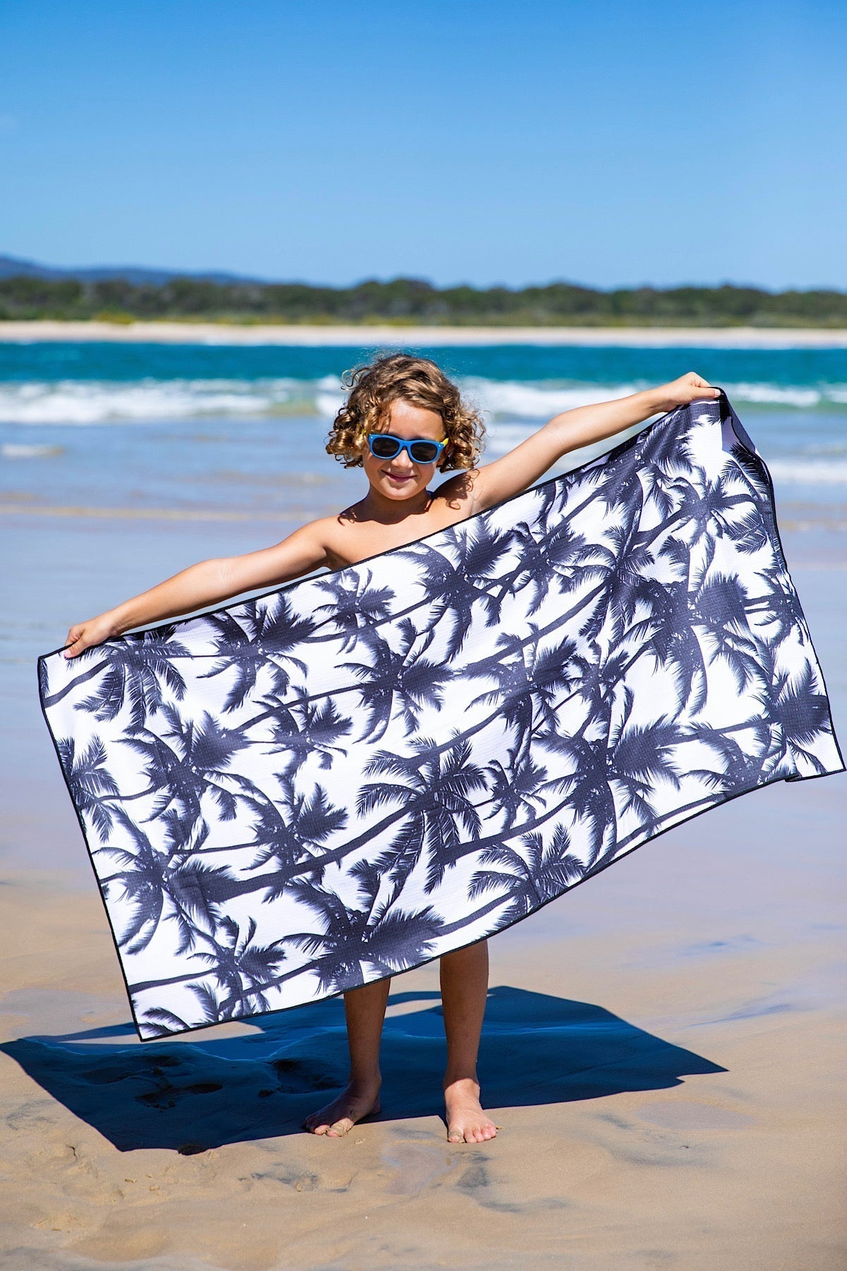 Kids Black Palm Trees Beach Towel - Cheeky Winx