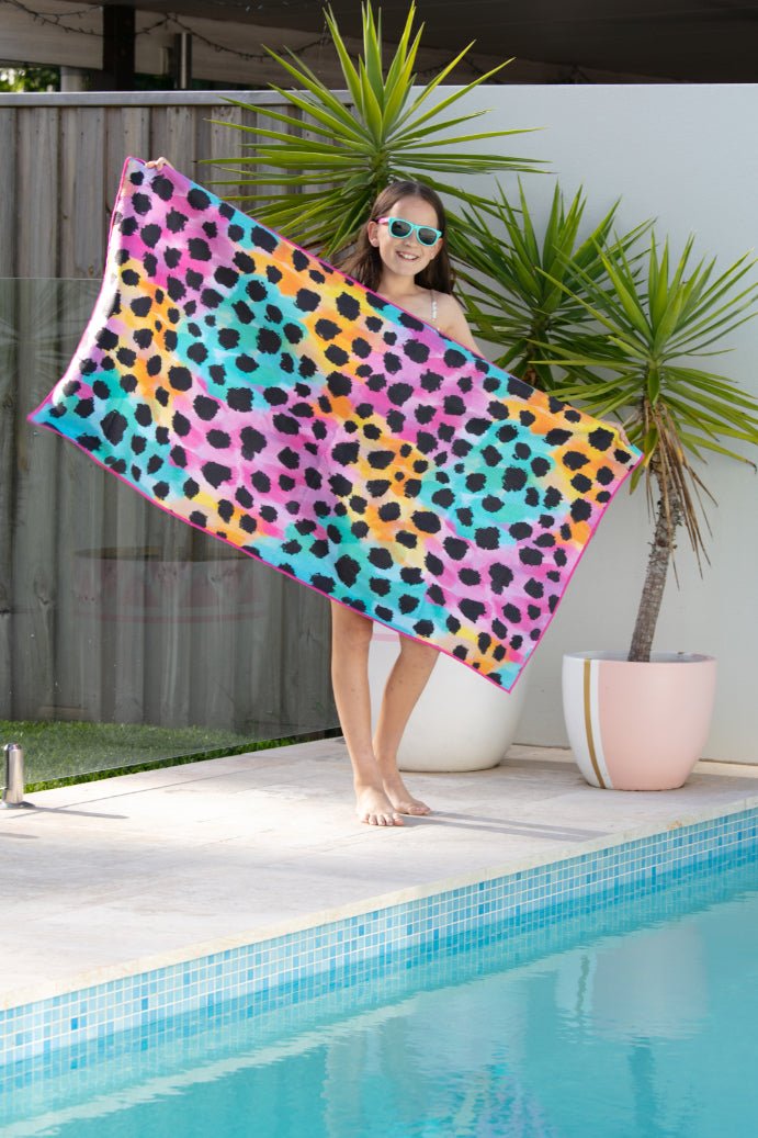 Kids Trio Cheetah x Inky Soda Beach Towel - Cheeky Winx