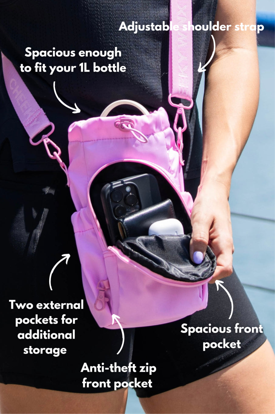 Pink Water Bottle Bag