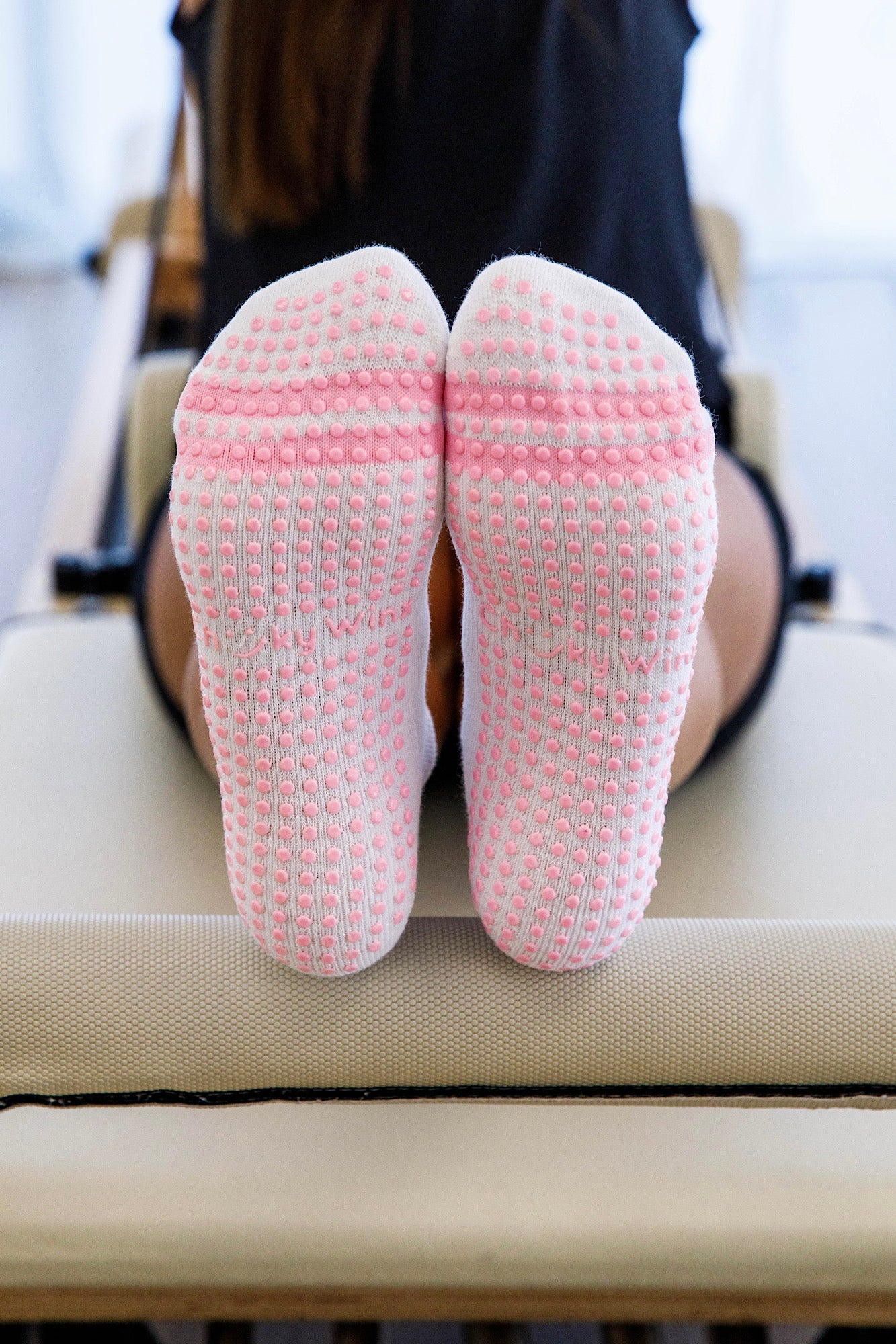 White Ankles Grip Socks