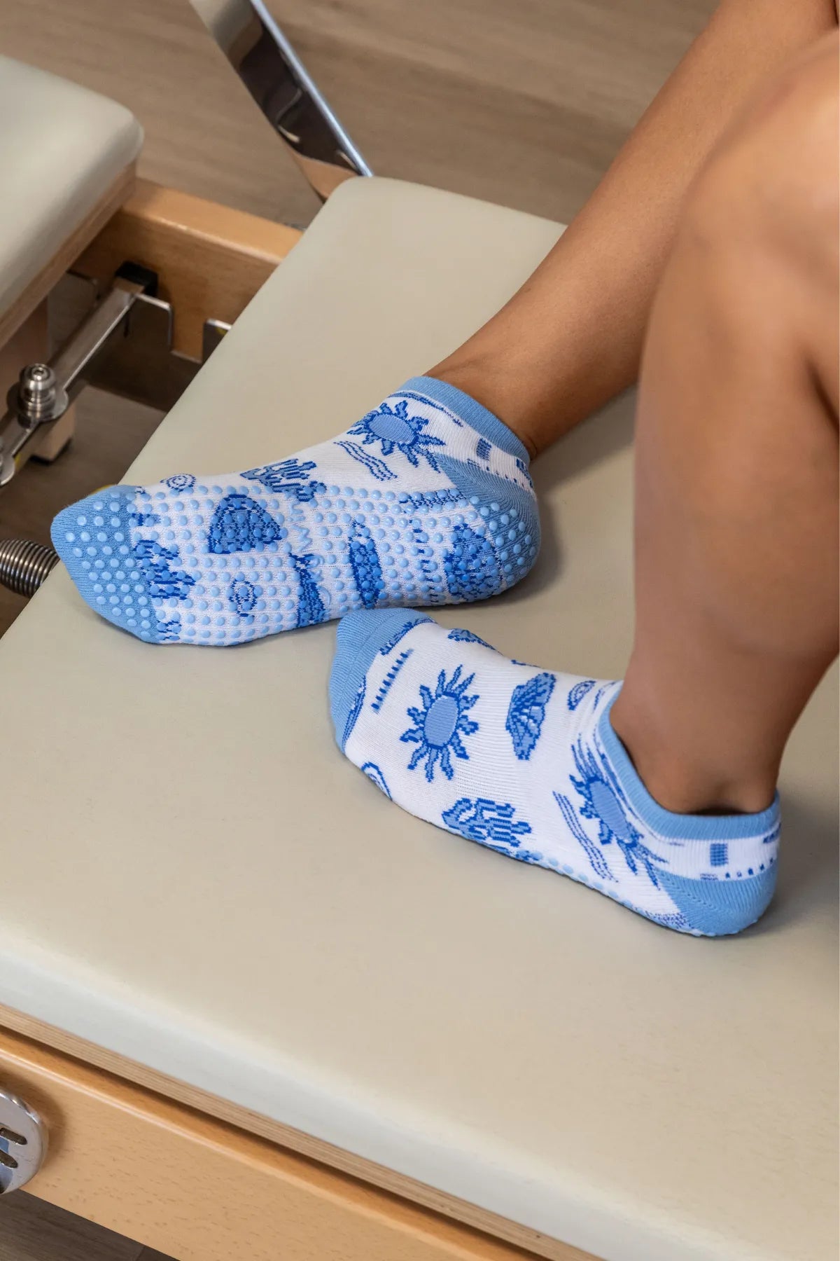 Australia's best Mediterranean crew grip socks, non-slip for reformer, Pilates, yoga, and barre by Cheeky Winx
