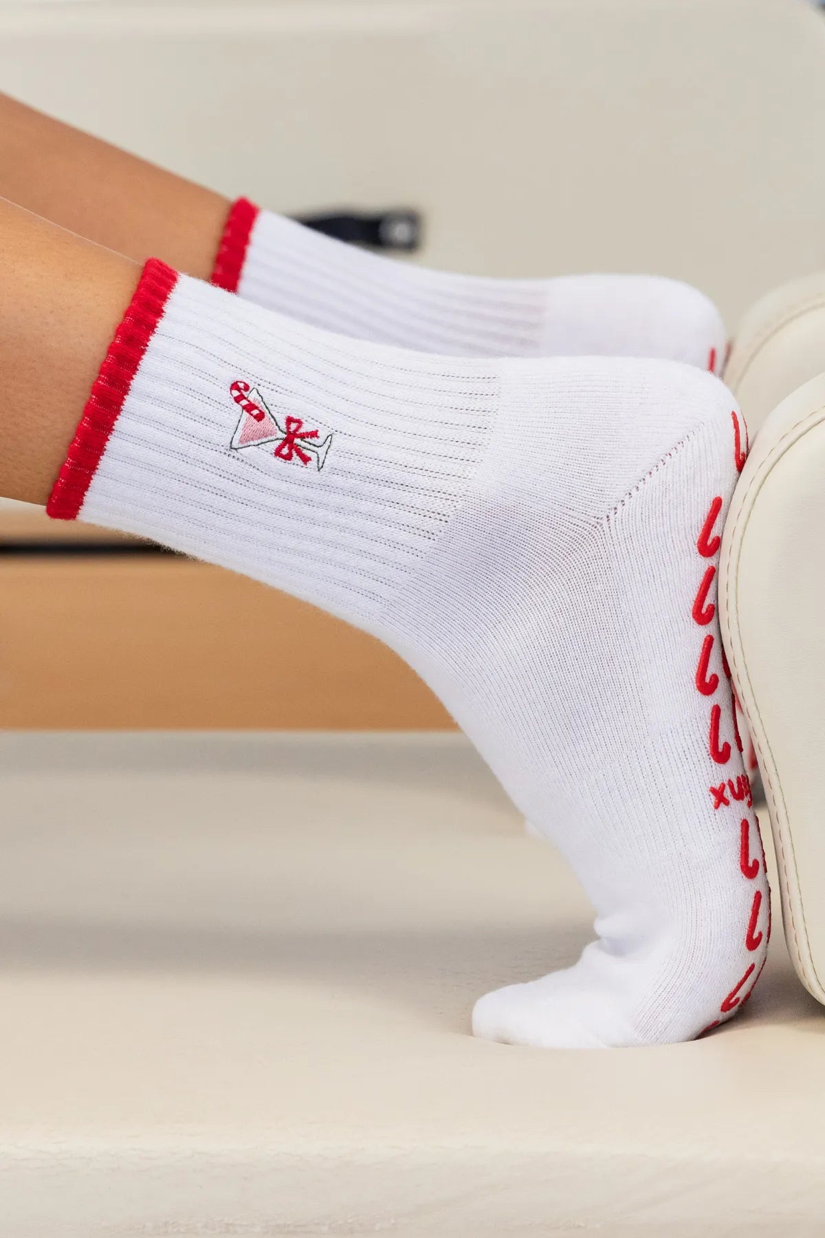 Australia's best Christmas crew grip socks, non-slip for reformer, Pilates, yoga, and barre by Cheeky Winx