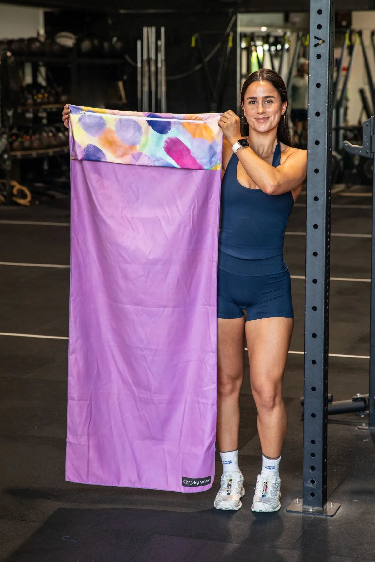 Cotton Candy X Wonderland hooded gym towel 140x60cm with zip pocket in hood by Cheeky Winx Australia