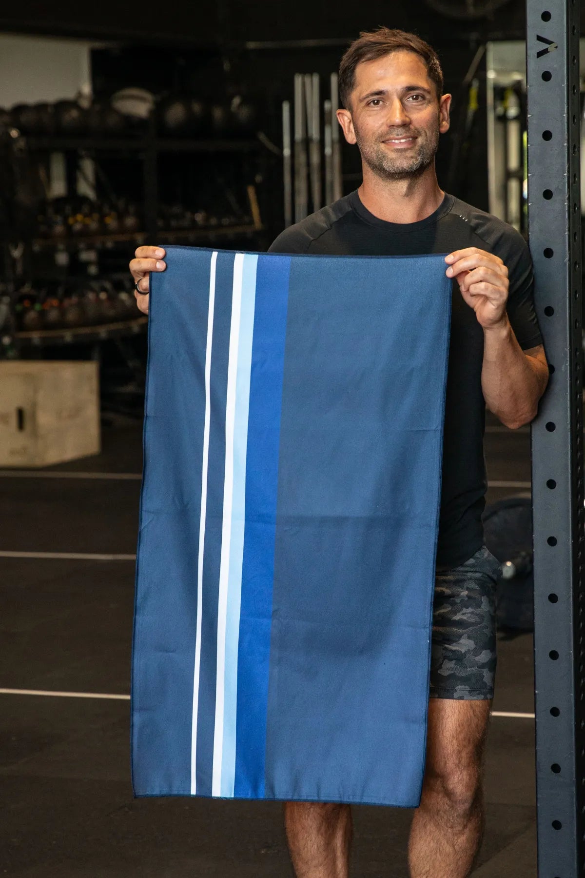 Striped Navy Gym Towel - PRE ORDER EARLY SEP