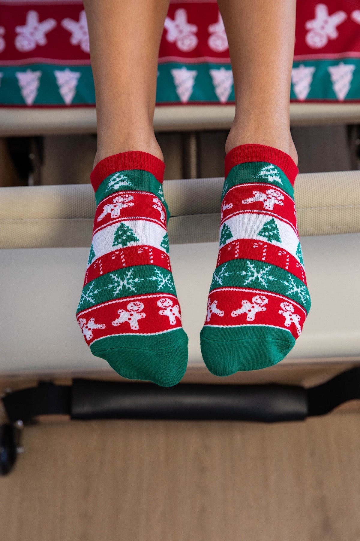 Green Christmas Grip Socks-Cheeky Winx
