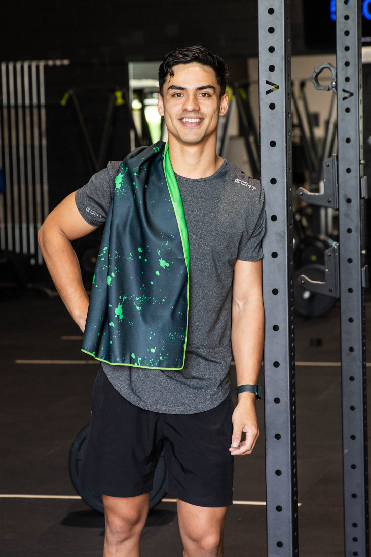 Green Paint Splatter Gym Towel-Cheeky Winx