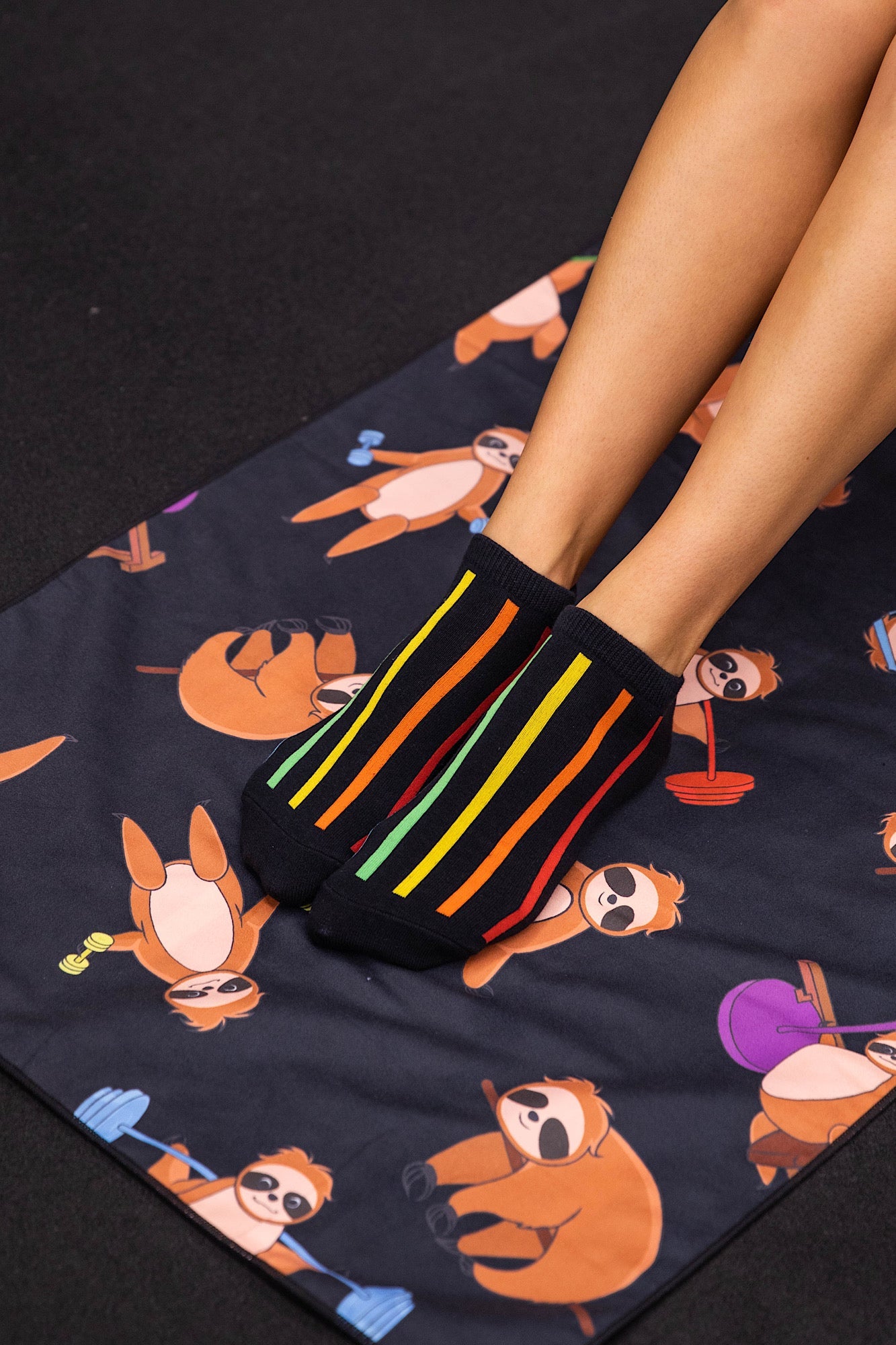 Striped Black Grip Socks  Perfect for Reformer & Yoga - Cheeky Winx
