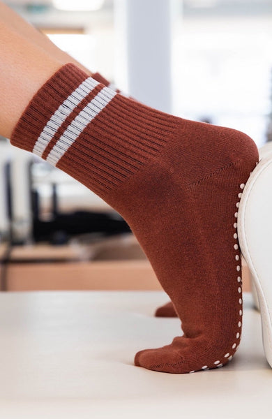 Striped Black Grip Socks  Perfect for Reformer & Yoga - Cheeky Winx