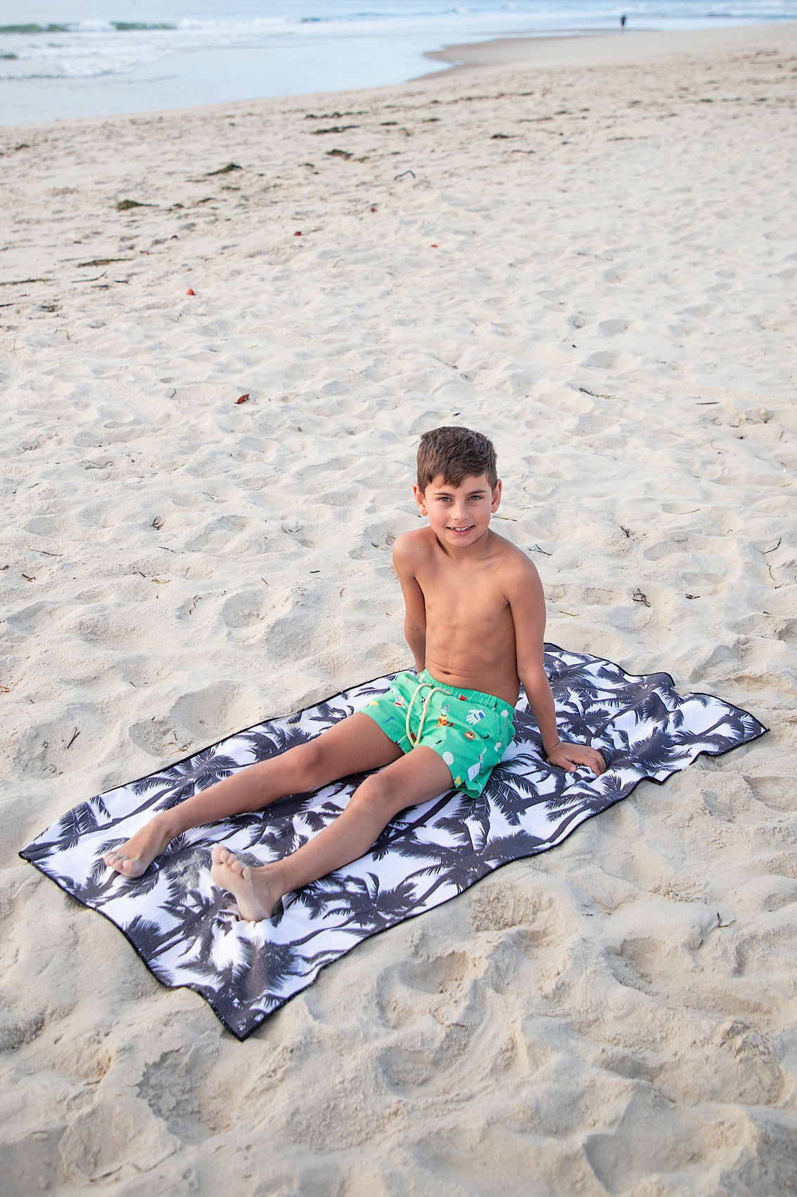 Kids Black Palm Trees Beach Towel-Cheeky Winx