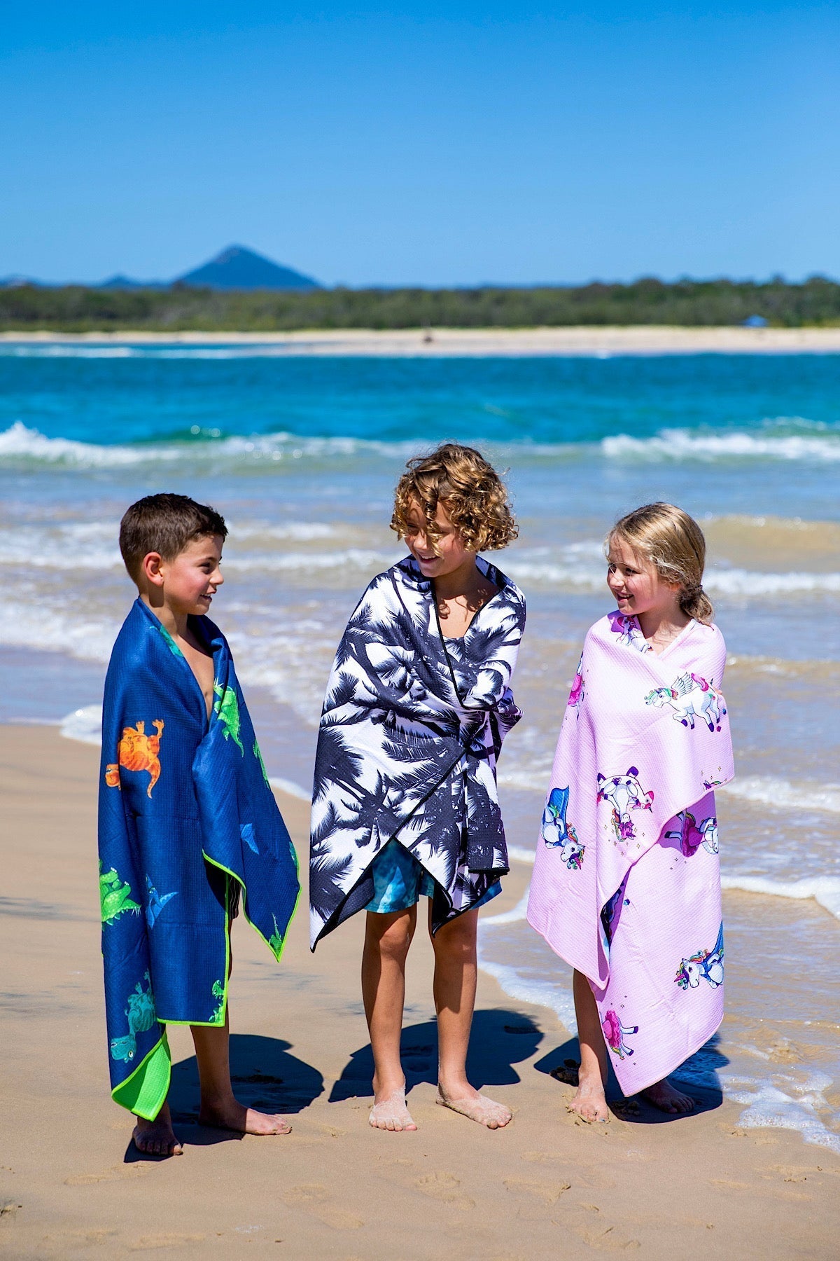 Kids Black Palm Trees Beach Towel-Cheeky Winx