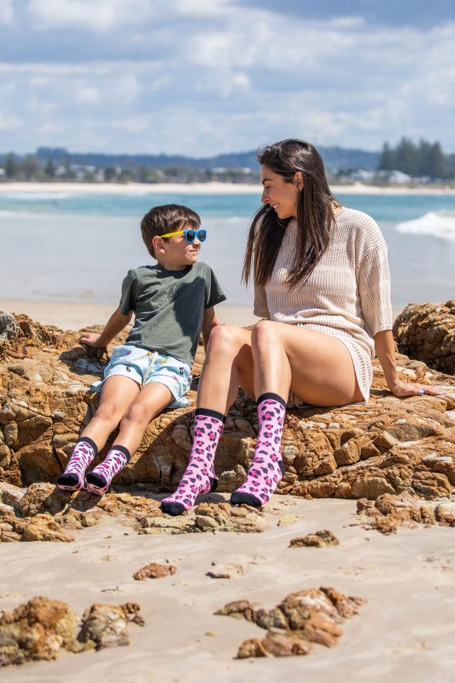 Pink Leopard Crew Socks-Cheeky Winx