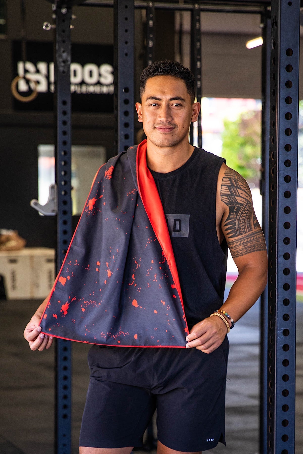 Red Paint Splatter Gym Towel-Cheeky Winx