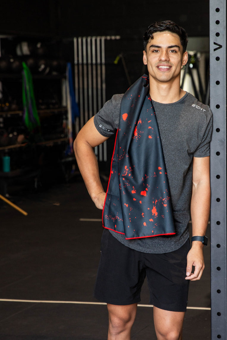 Red Paint Splatter Gym Towel-Cheeky Winx