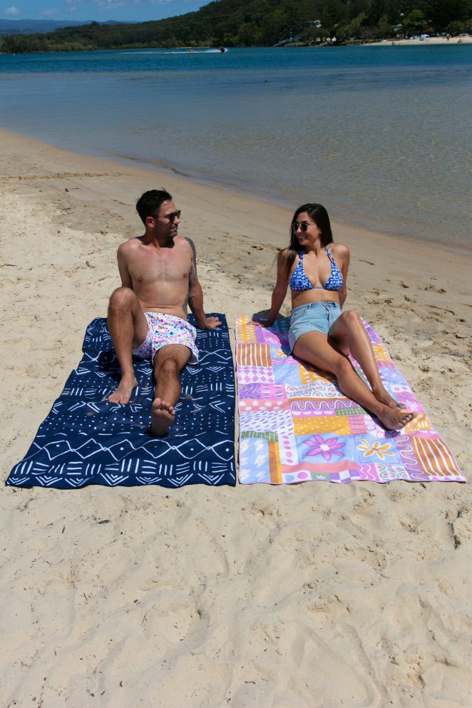Aztec Blue Beach Towel - Cheeky Winx