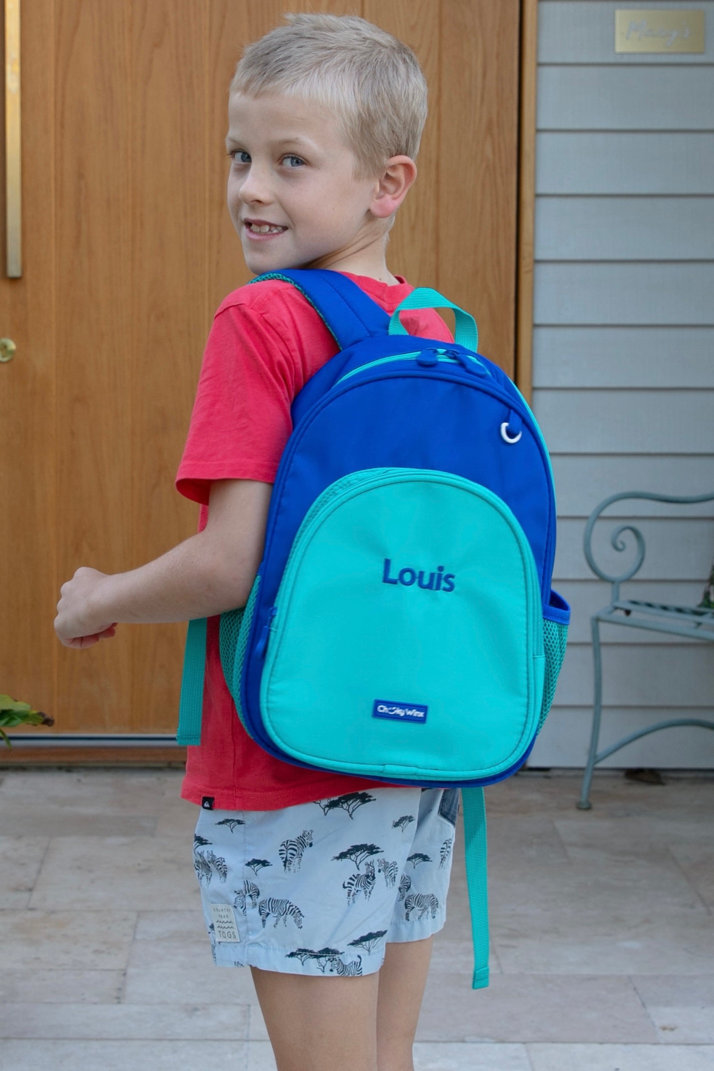 Kids Navy and Green Backpack