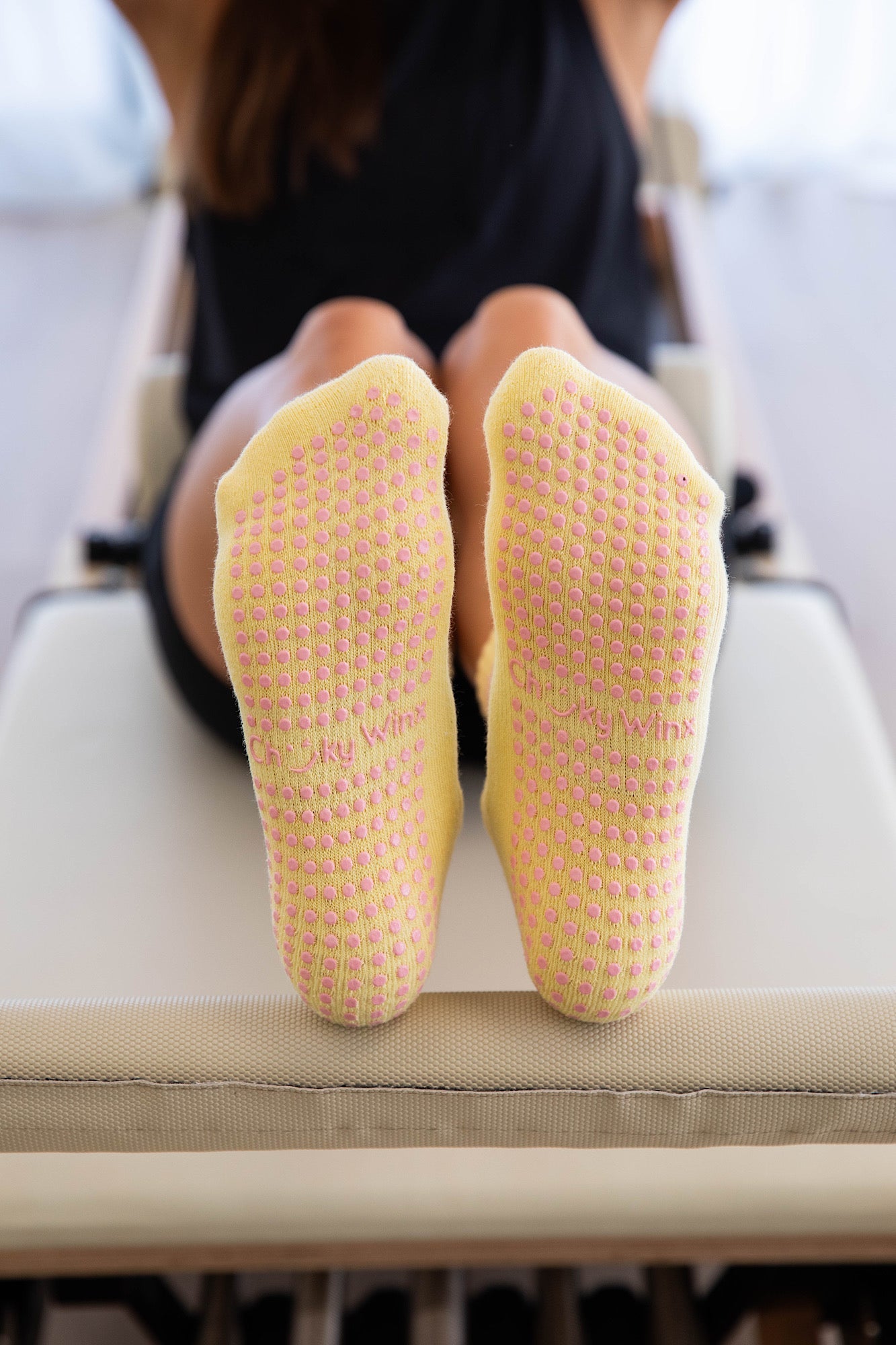 Crew Yellow and Pink Grip Socks - Cheeky Winx