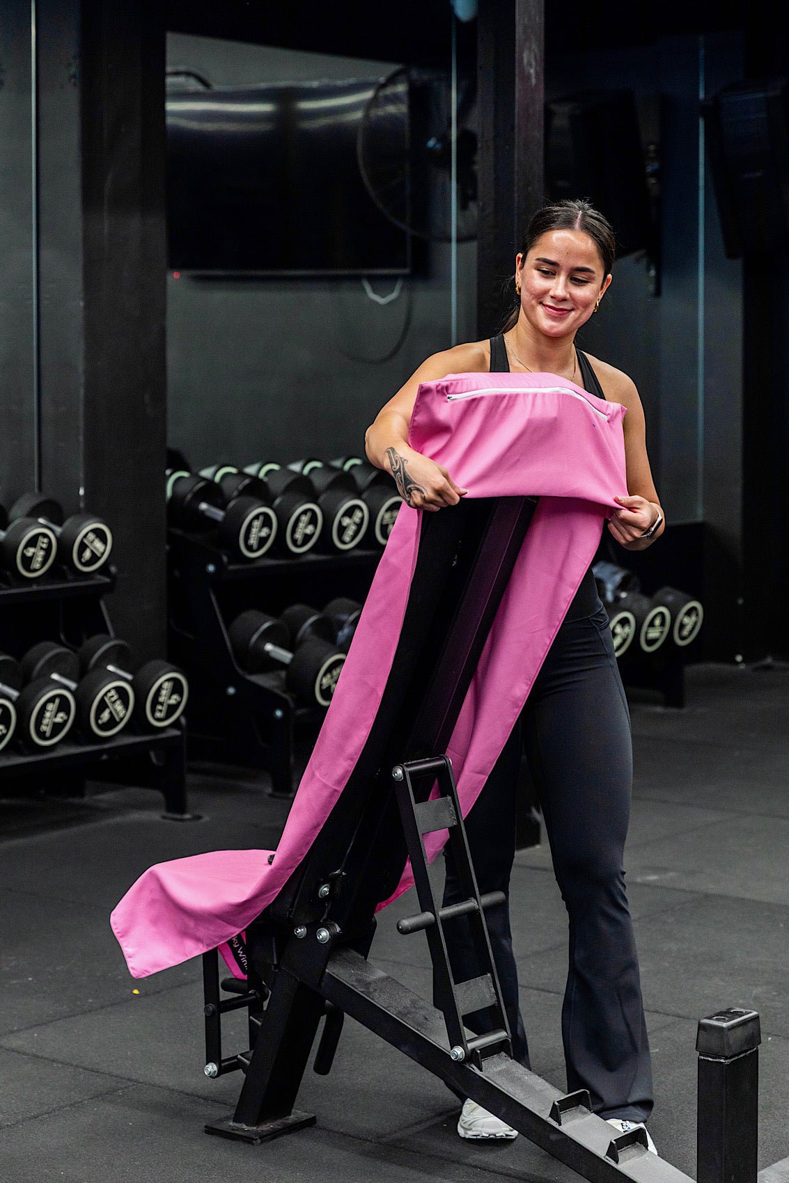 Hooded Basic Baby Pink Gym Towel - Cheeky Winx