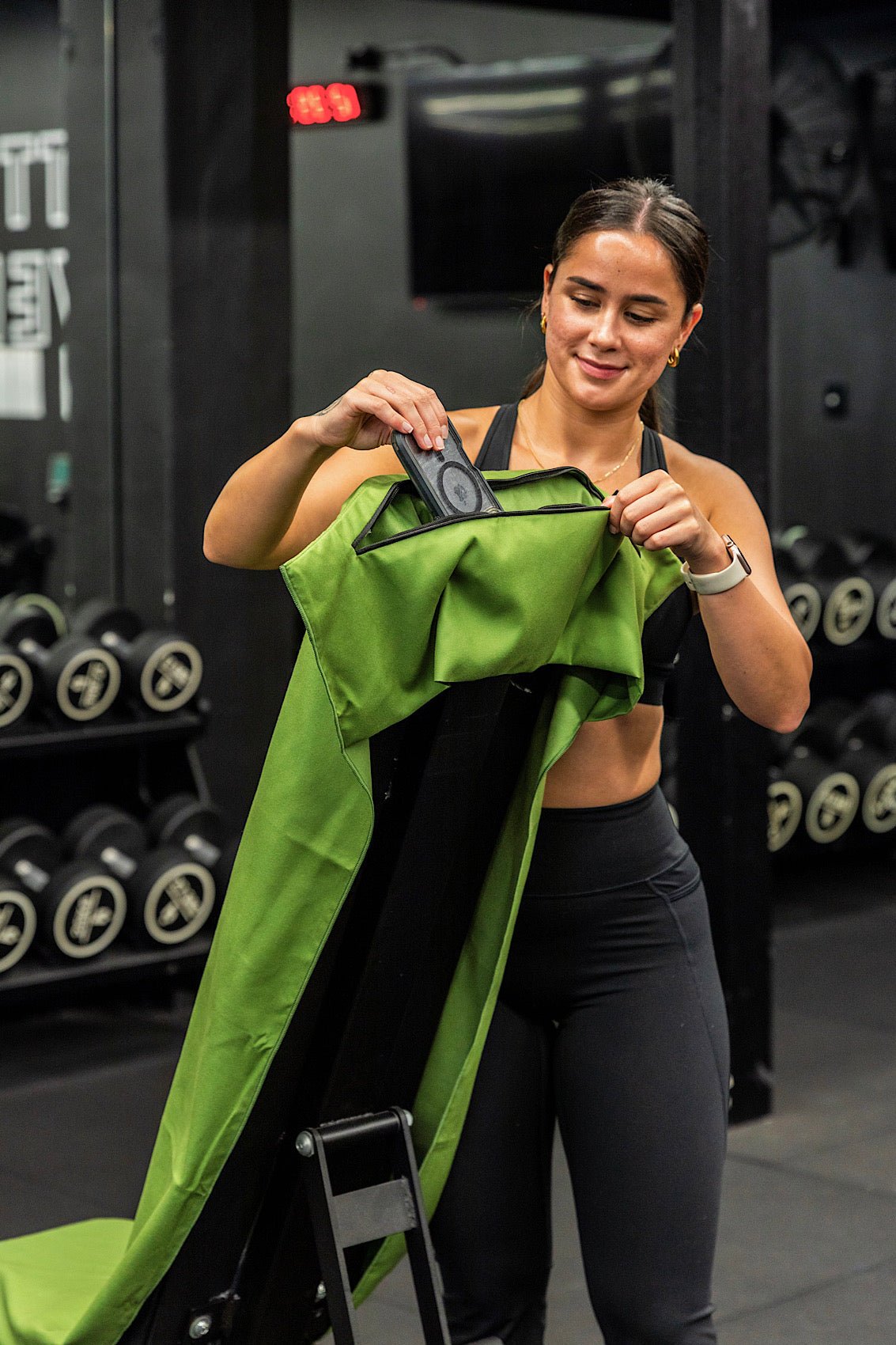 Hooded Basic Khaki Green Gym Towel - Cheeky Winx