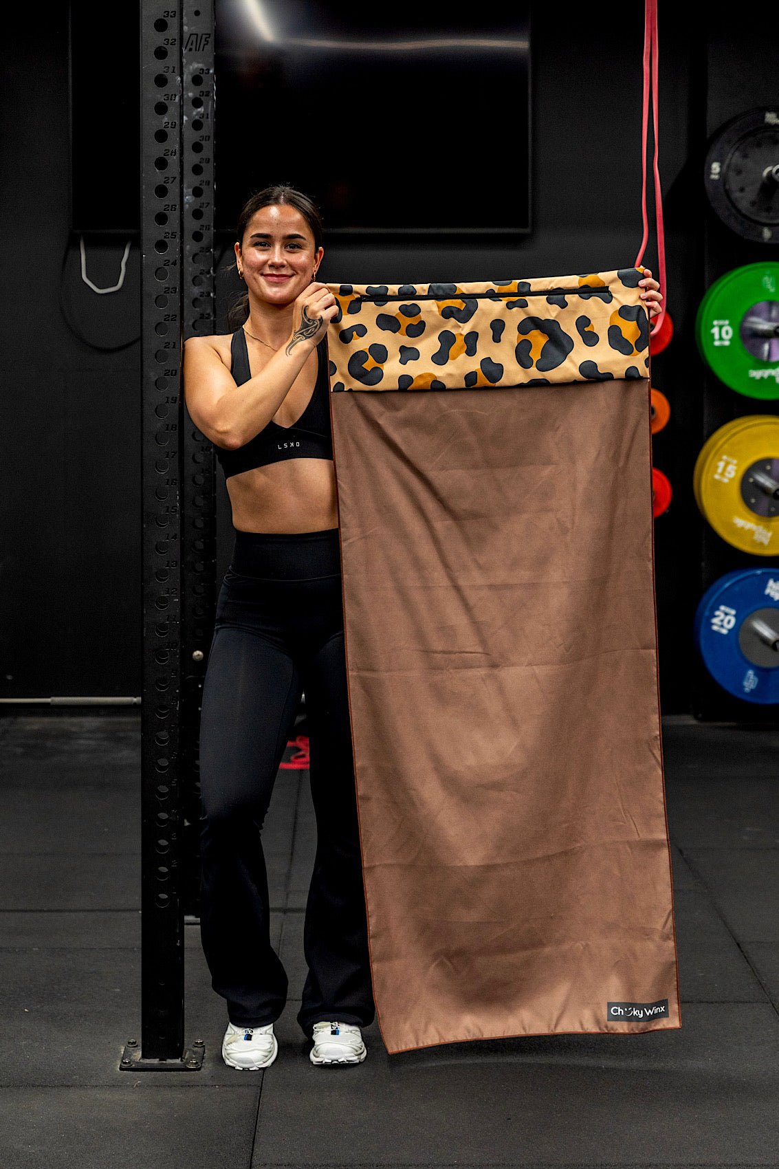 Hooded Brown Leopard Gym Towel - Cheeky Winx