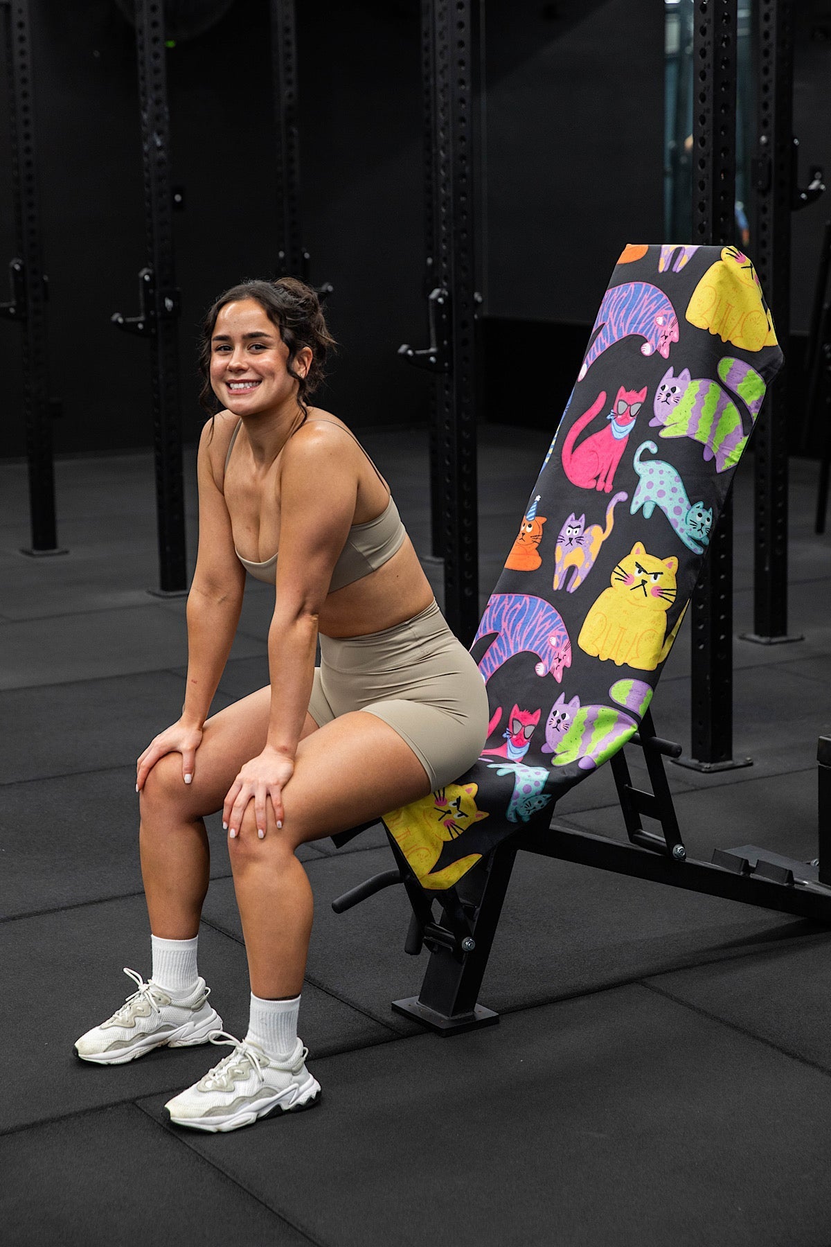 Hooded Neon Cats X Teggun Gym Towel - Cheeky Winx
