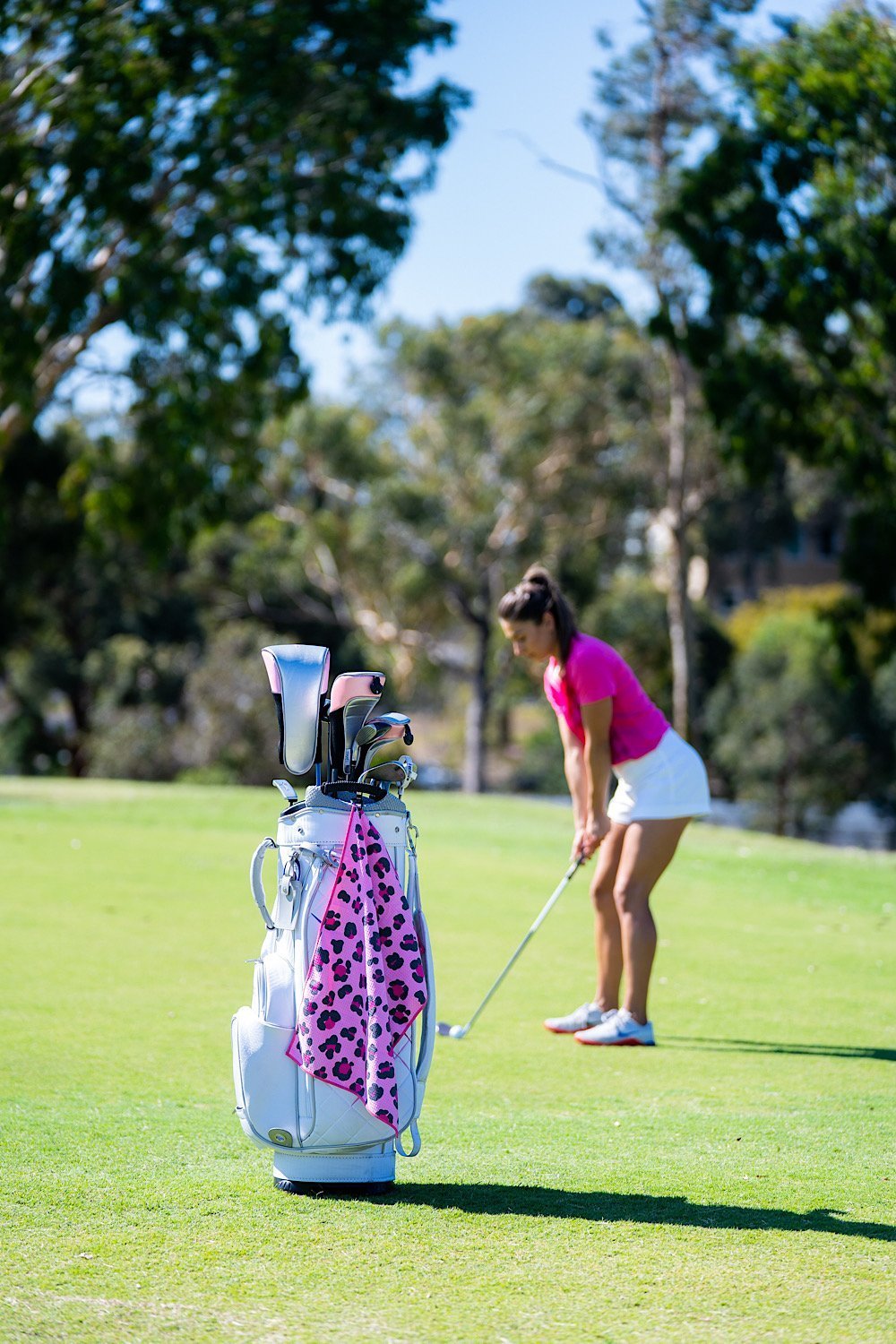 Pink Leopard Golf Towel - Cheeky Winx