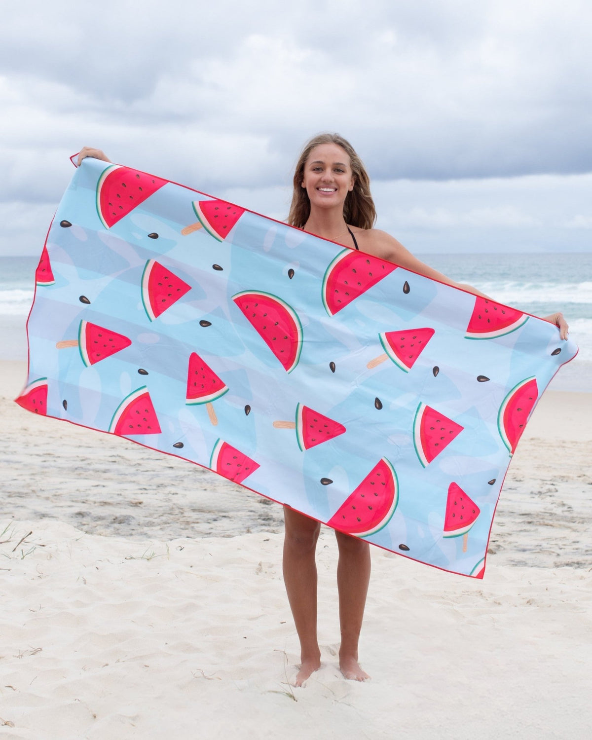 Watermelon lightweight travel towel 160x80cm 315g quick-dry by Cheeky Winx Australia